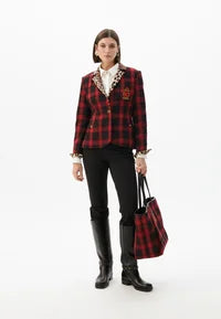Giacca blazer in tessuto tartan LOLA CASADEMUNT