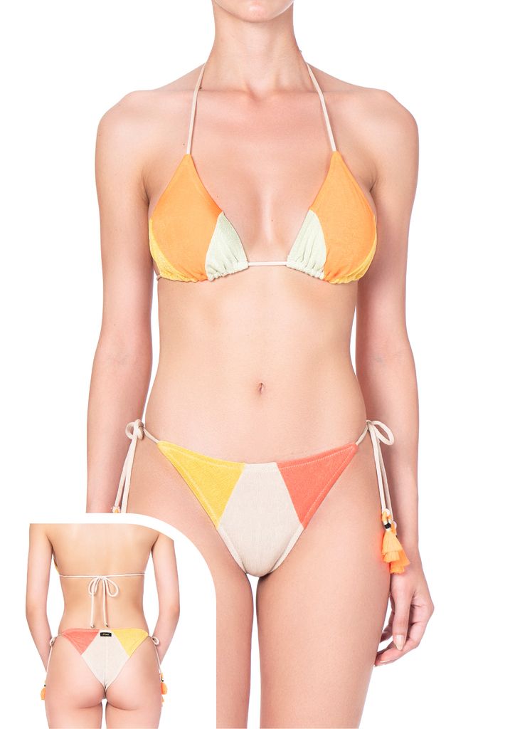 Costume bikini triangolo in maglina geometrica F**K