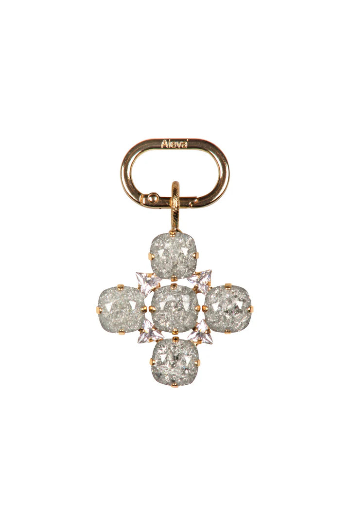 Ciondolo croce Fiore Sparkle fumè e oro ALEVA' BIJOUX