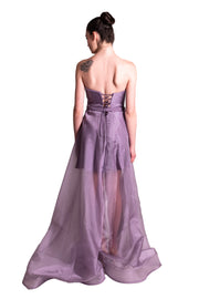 Abito lungo in organza dettaglio fiocco META 4