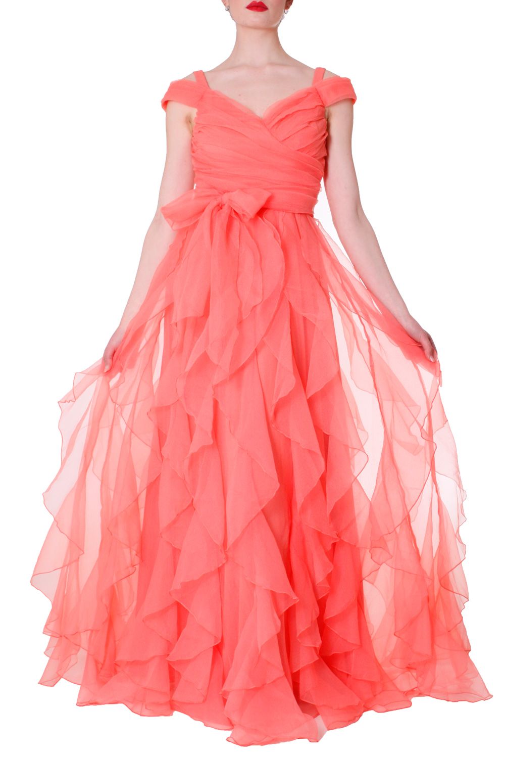 Abito lungo con rouches svolazzanti FOREVER UNIQUE