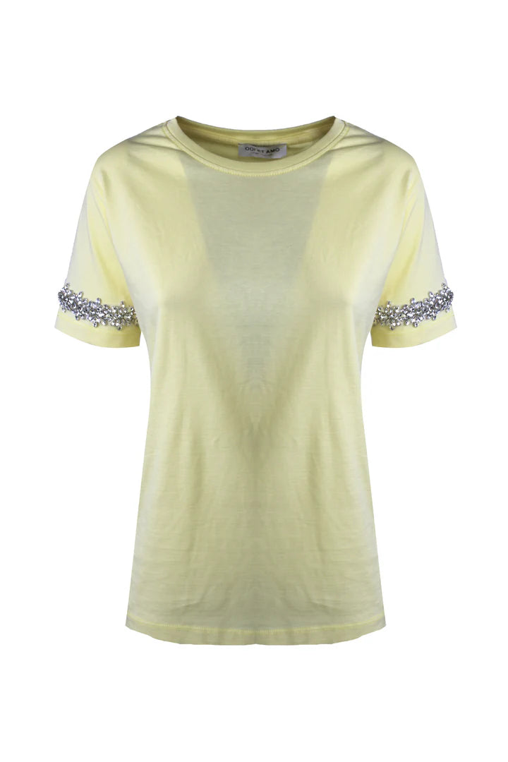 Nuova Collezione T-shirt preziosa con applicazione su maniche ODI ET AMO