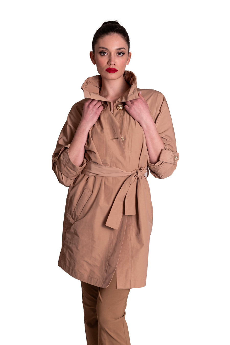 Trench di nylon con bottoni dorati CLO'
