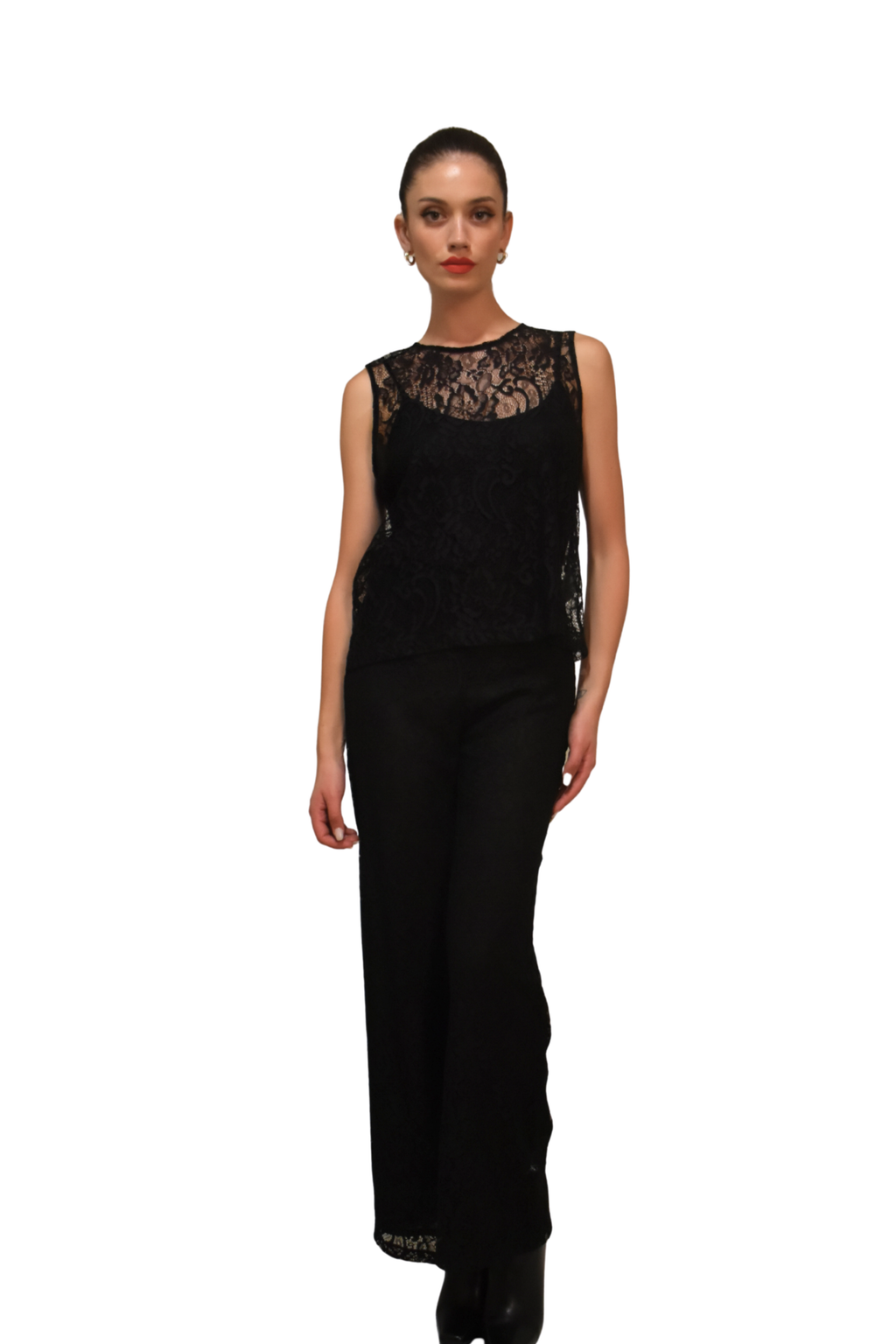 Pantaloni palazzo in pizzo macramè Z.O.E.