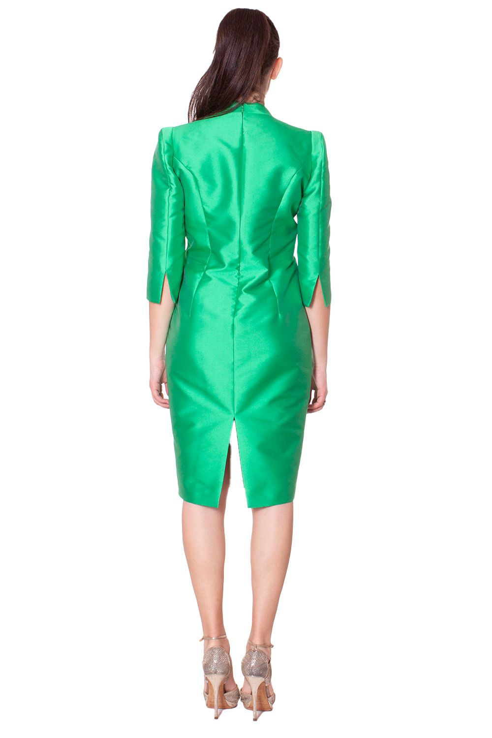 Abito in mikado dettaglio fiore NICOLA D'ERRICO