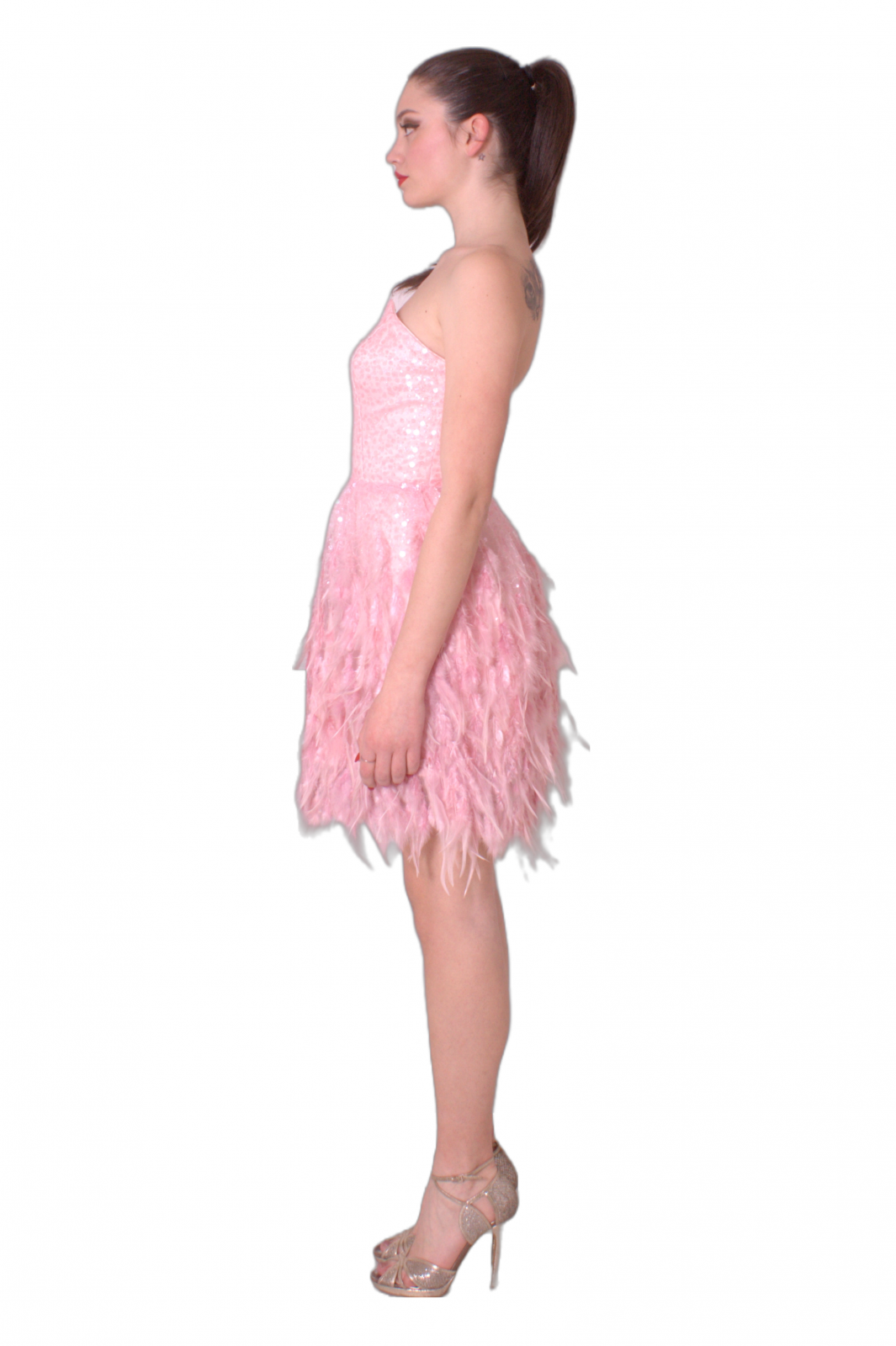 Abito bustier con piume MARIA VITTORIA VINCI