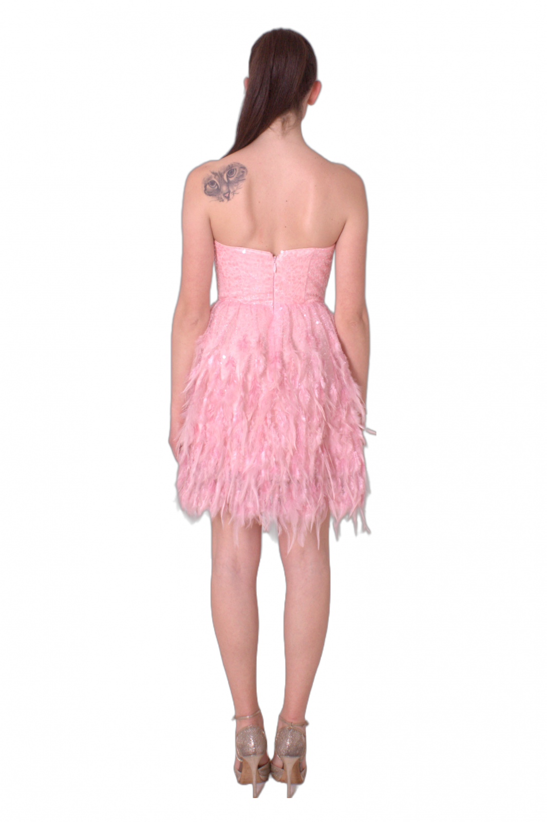 Abito bustier con piume MARIA VITTORIA VINCI