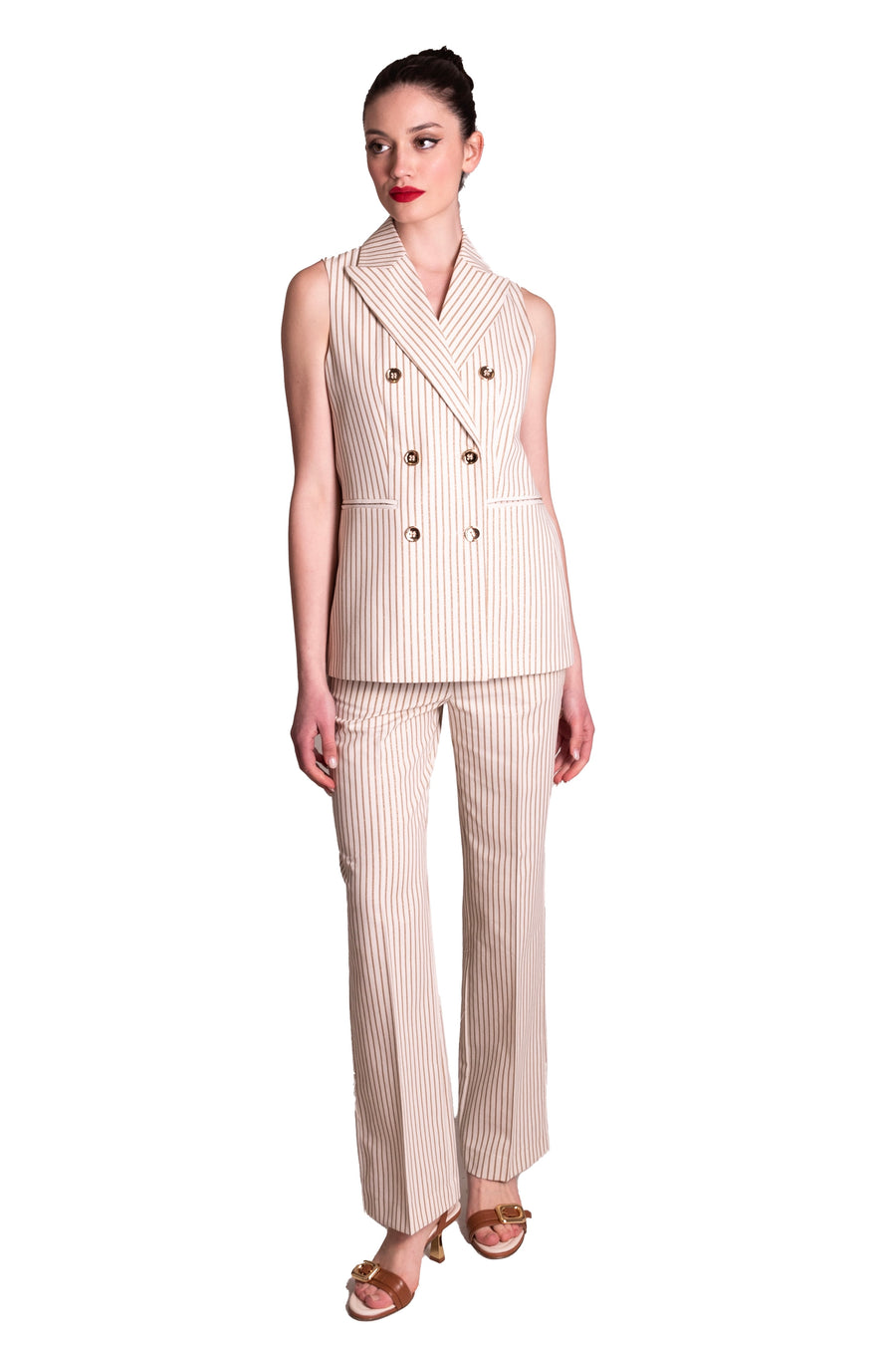 Gilet a Doppiopetto gessato lurex D19