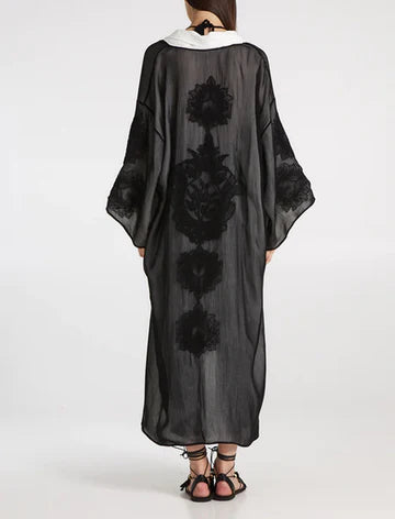 Giacca Kimono Doppiata Con Ricami MAURIZIO