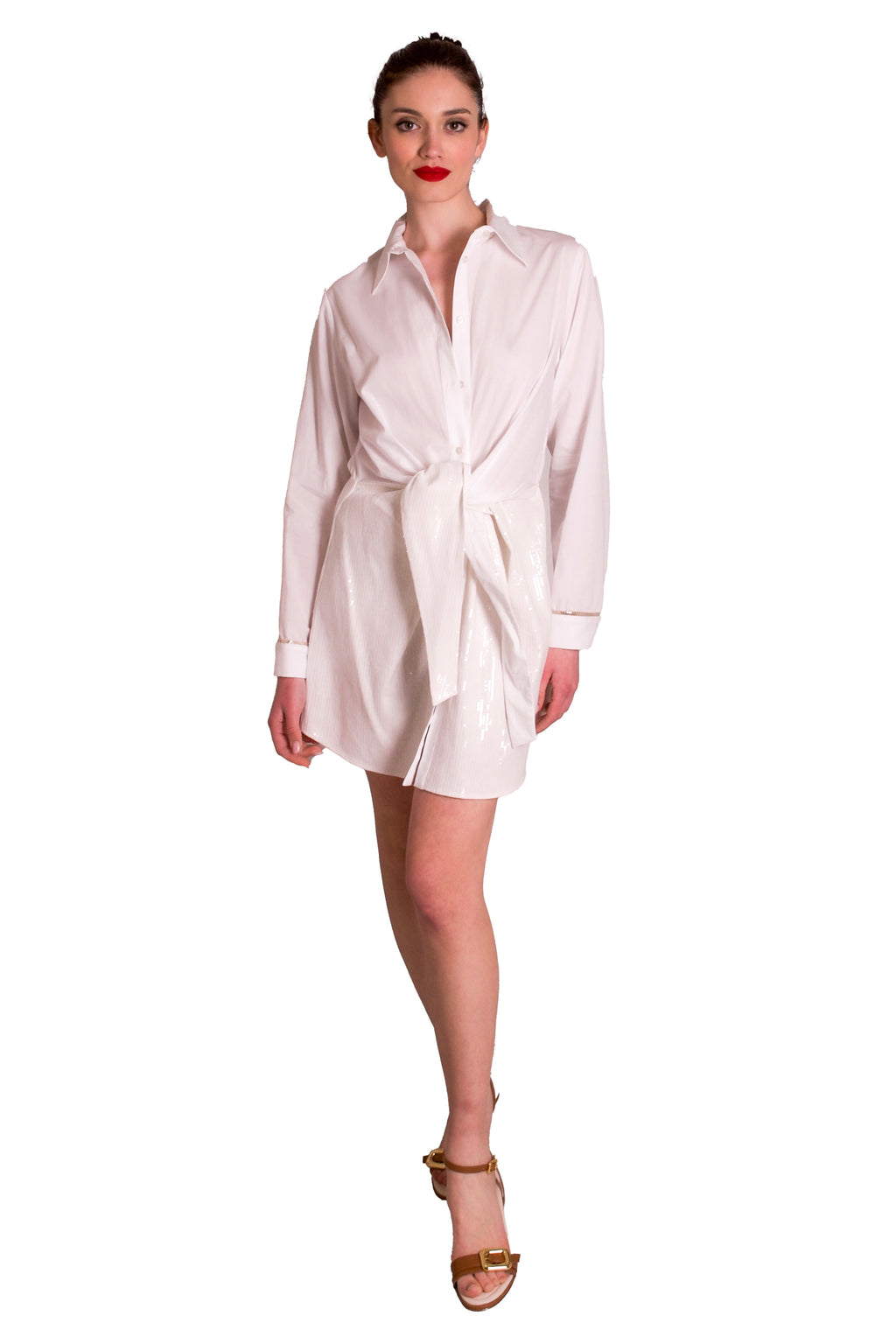 Abito camicia con fiocco e paillettes DRYCRI