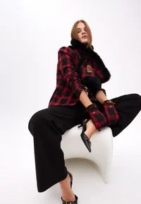 Guanti in tessuto tartan LOLA CASADEMUNT