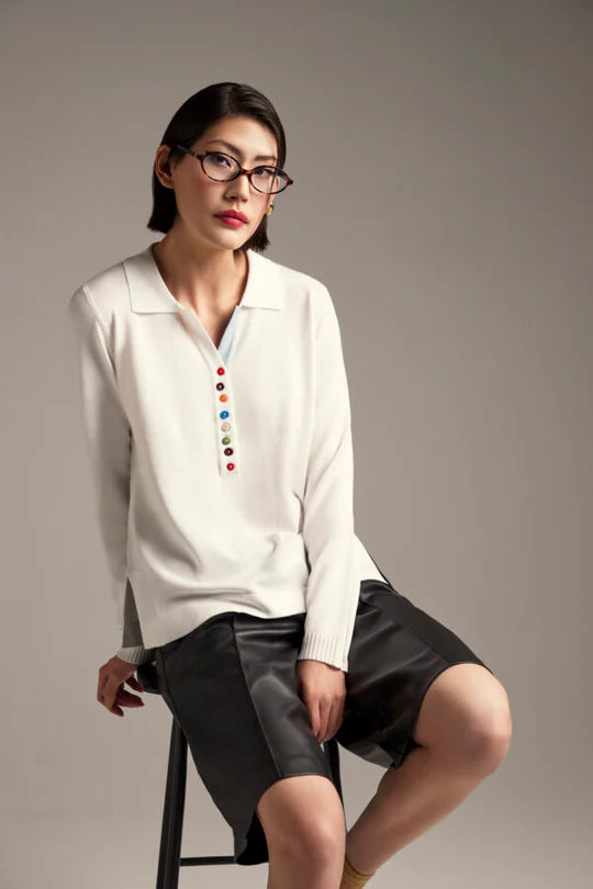 Maglia in viscosa con bottoni multicolor Z.O.E