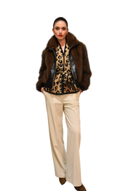 Blouson effetto cappa in pelliccia sintetica ANITIE'