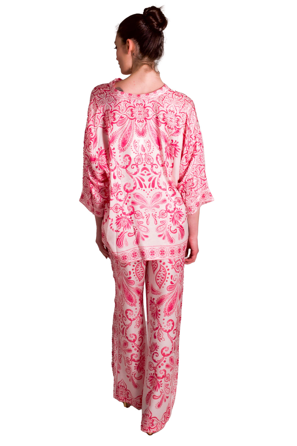 Camicia di raso in seta stampata HALE BOB