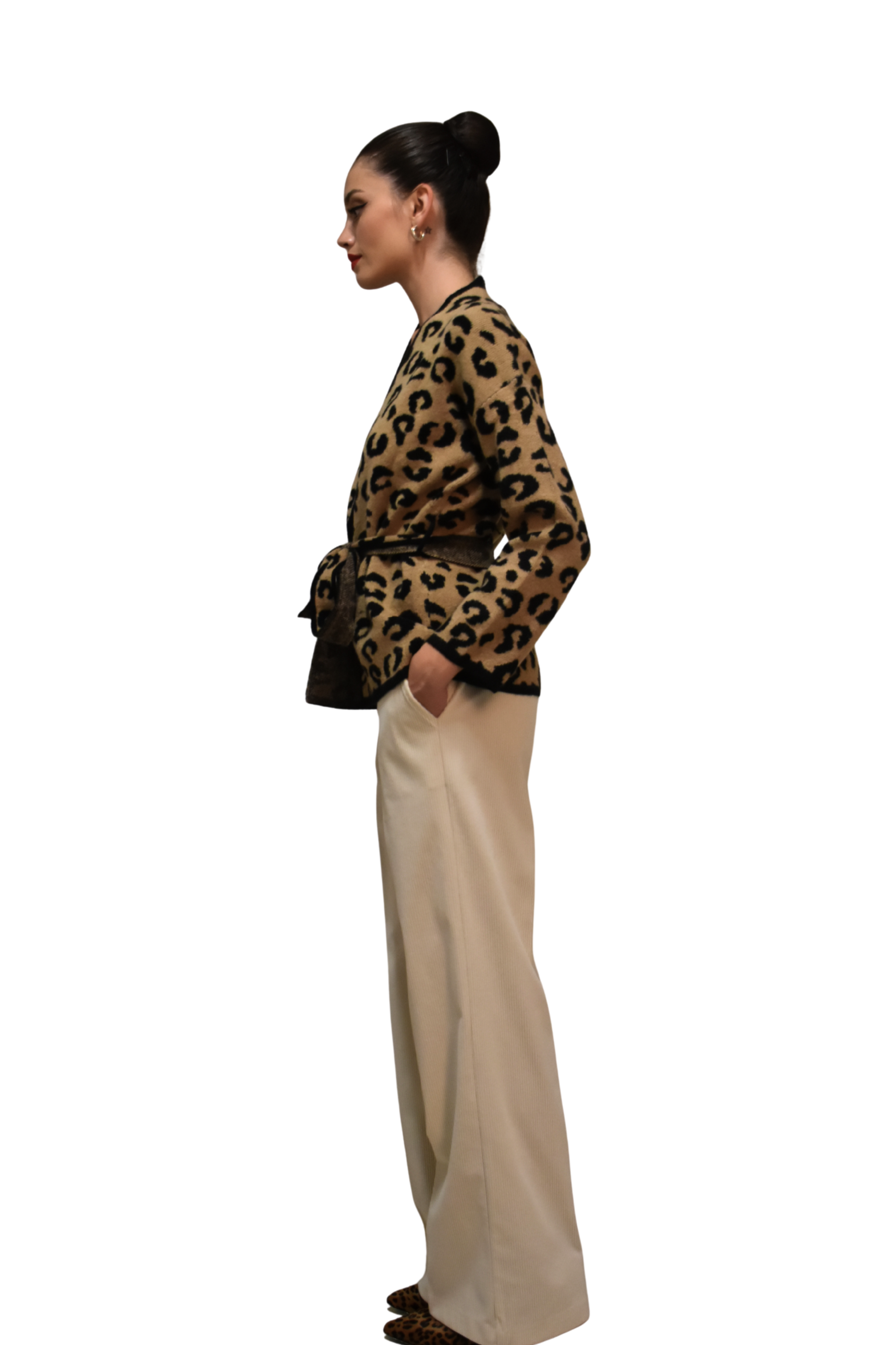 Cardigan in maglia stampa animalier Z.O.E.