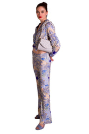 Borsa piccola in rafia argento PHO