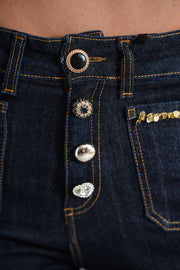 Jeans a zampa in denim dettaglio paillettes LAFTY LIE