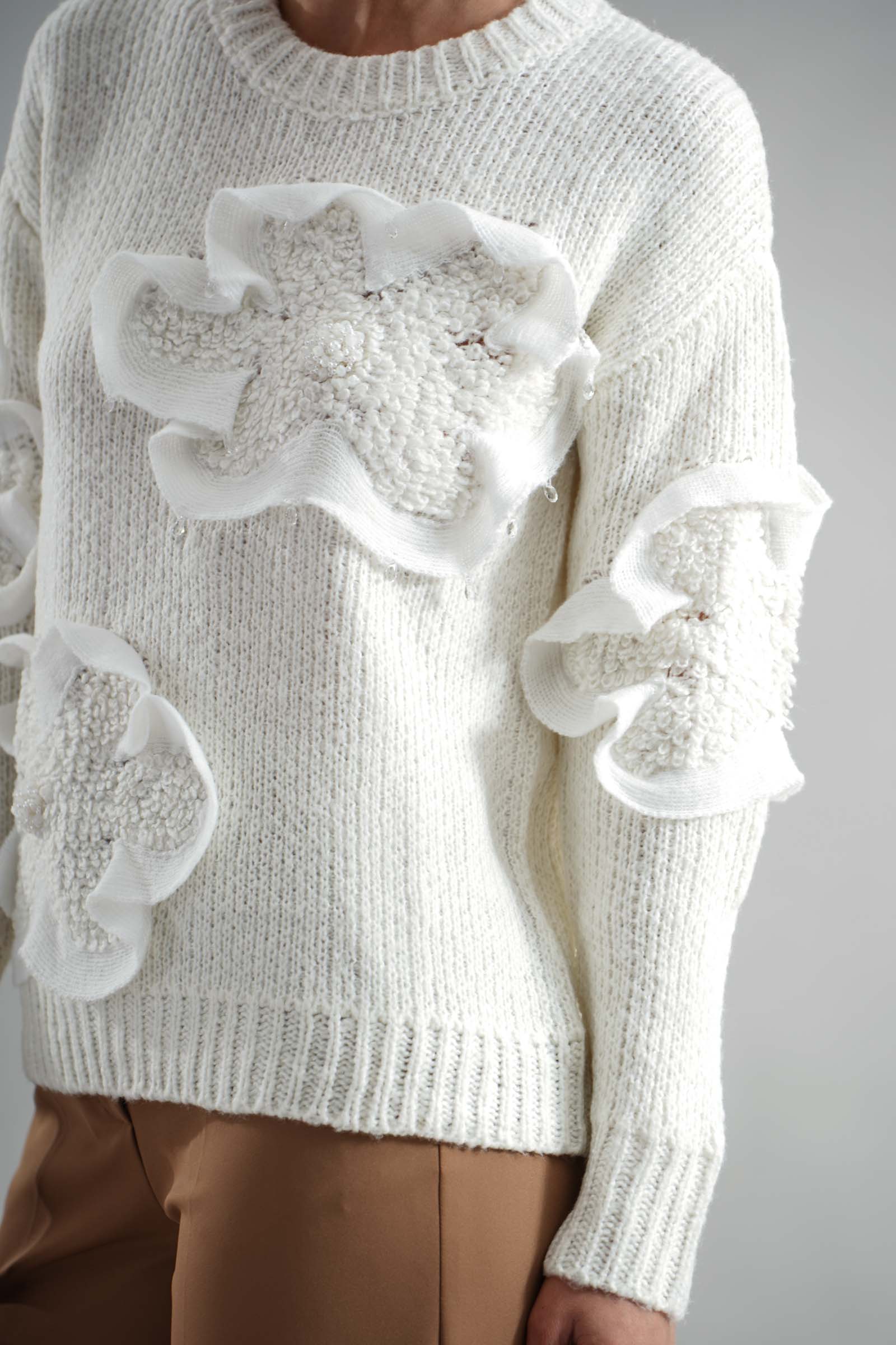 Maglia lavorazione a rilievo con perline Z.O.E.