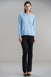 Maglia disegno rombi con cristalli Z.O.E.