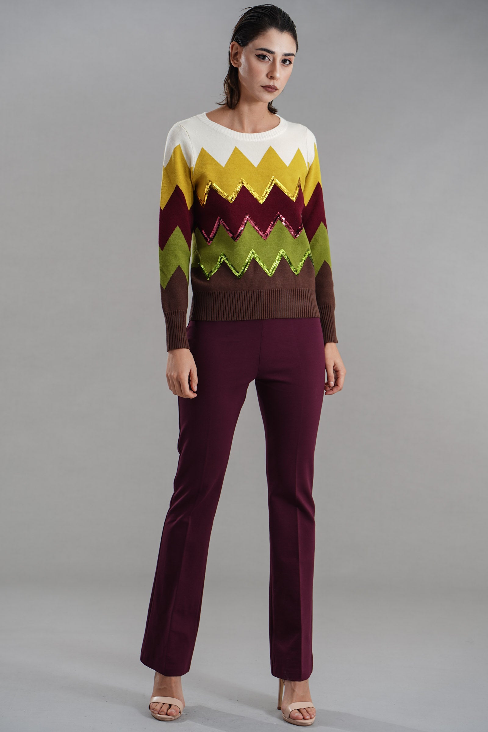 Pantaloni A trombetta in punto milano Z.O.E.