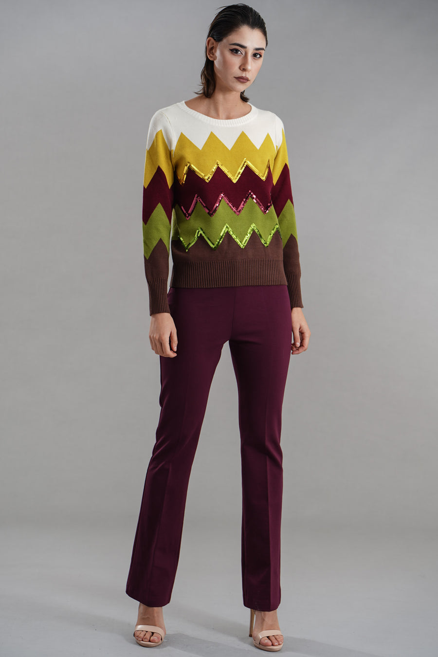 Pantaloni A trombetta in punto milano Z.O.E.