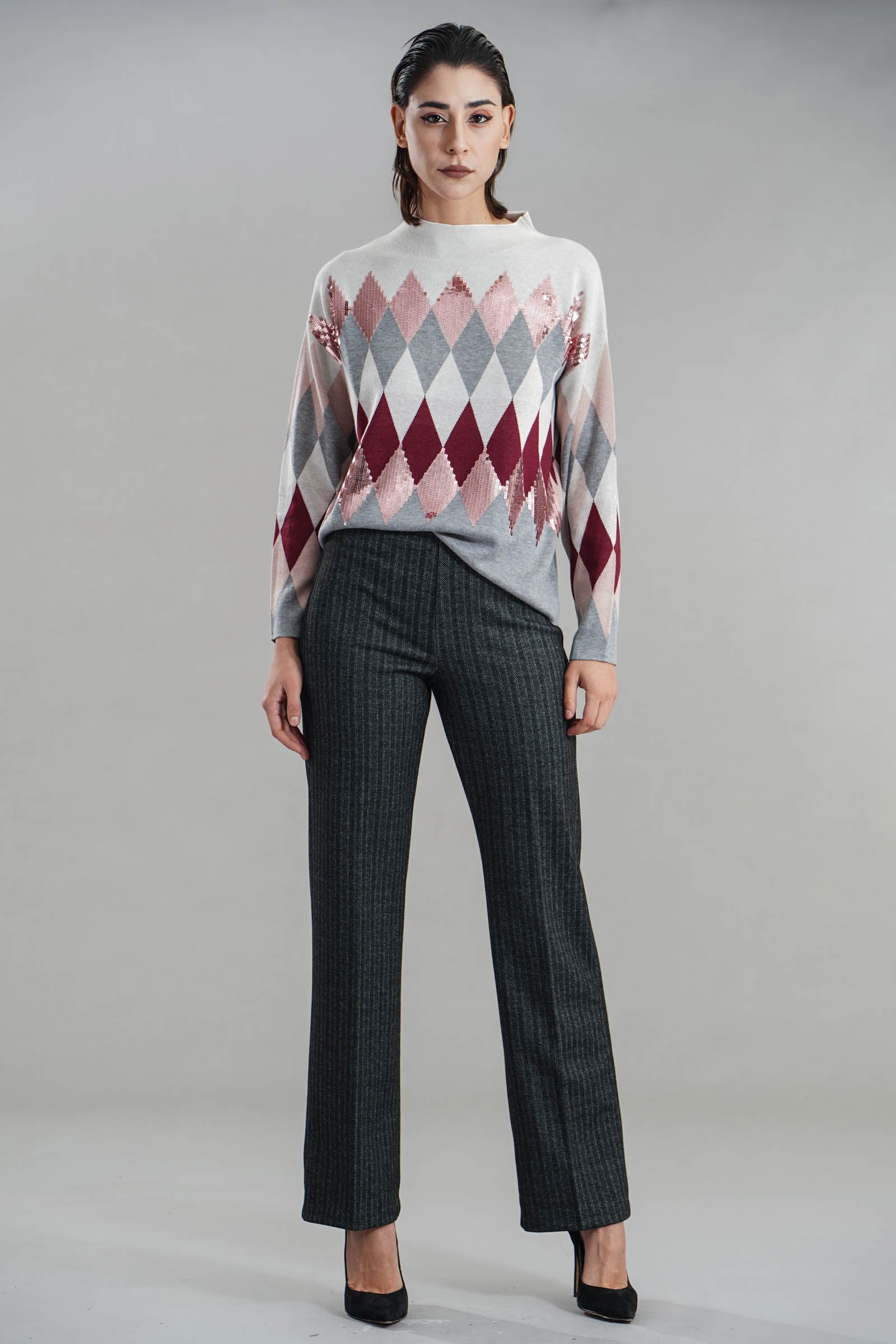 Pantaloni larghi motivo spigato Z.O.E.