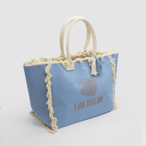 Borsa mare in canvas con logo ILARIA VITAGLIANO
