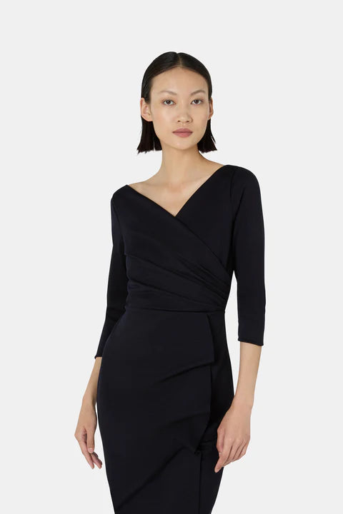 Abito Florien in jersey di lana stretch con arricciatura laterale CHIARA BONI