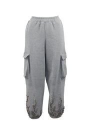 Pantalone di felpa cargo con cristalli ODI ET AMO