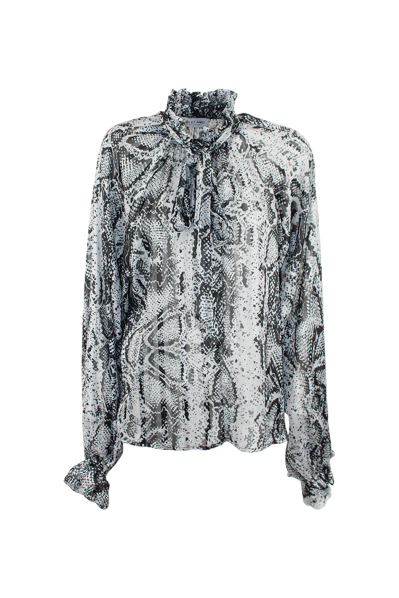 Blusa semi trasparente con fiocco ODI ET AMO