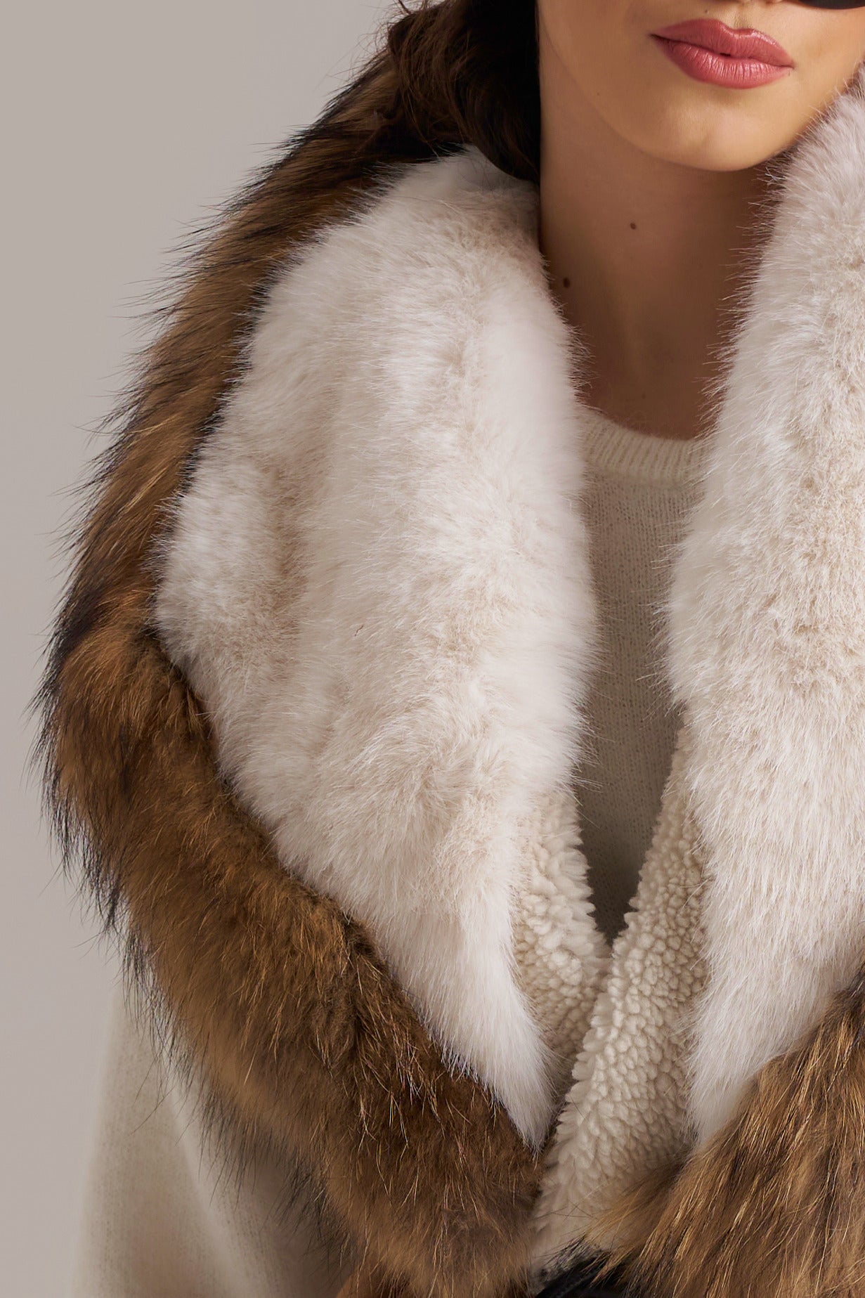 Gilet in eco montone con inserto in ecopelliccia PHO