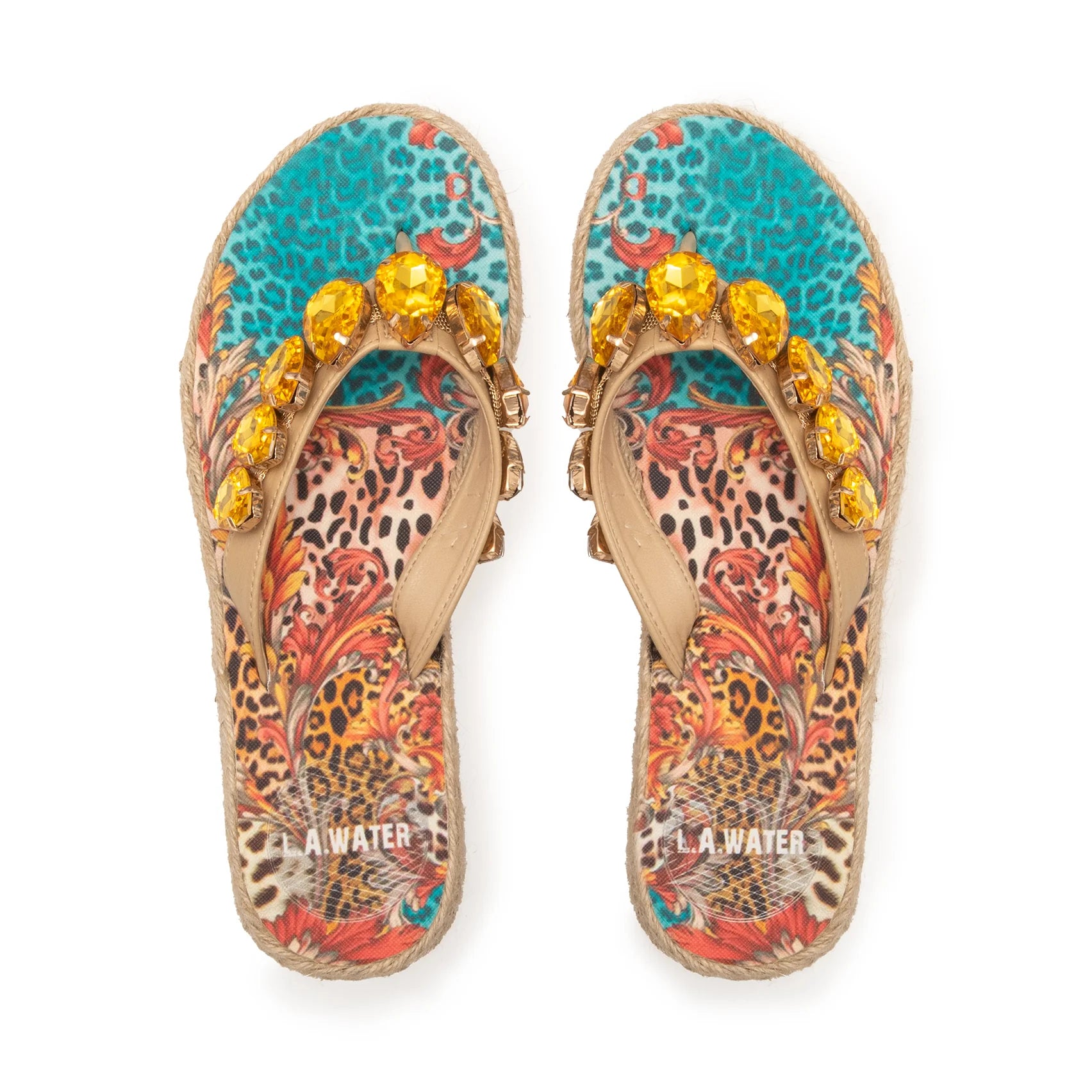 Sandali infradito new Baroque in corda con cristalli 3,5mm L.A.WATER