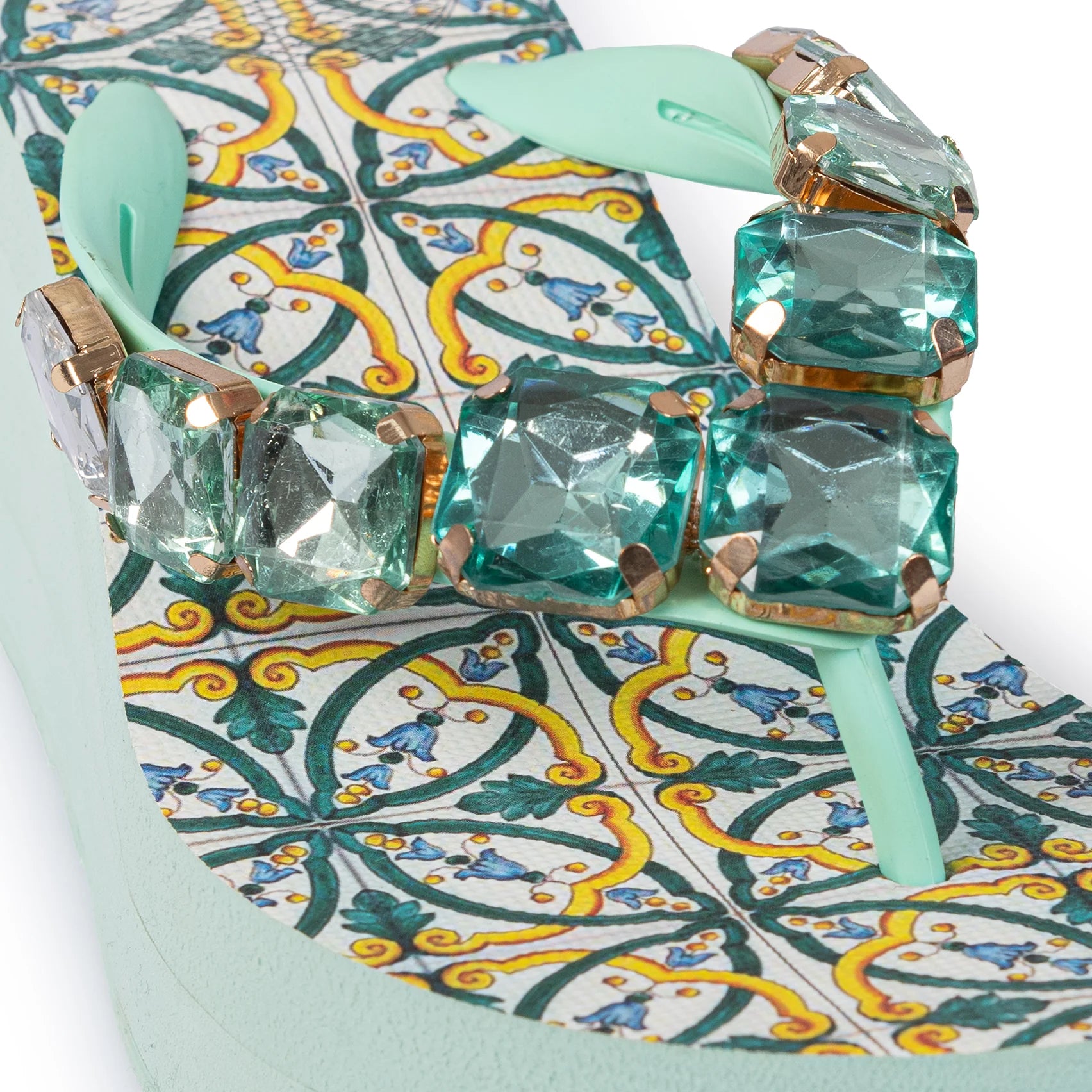 Sandali infradito maiolica di gomma con cristalli degradè 3,5mm L.A.WATER