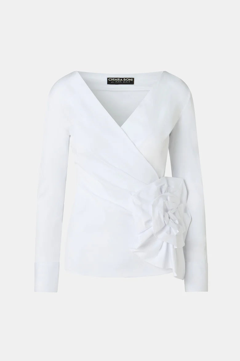 Camicia Eliman In Cotone stretch dettaglio fiore CHIARA BONI