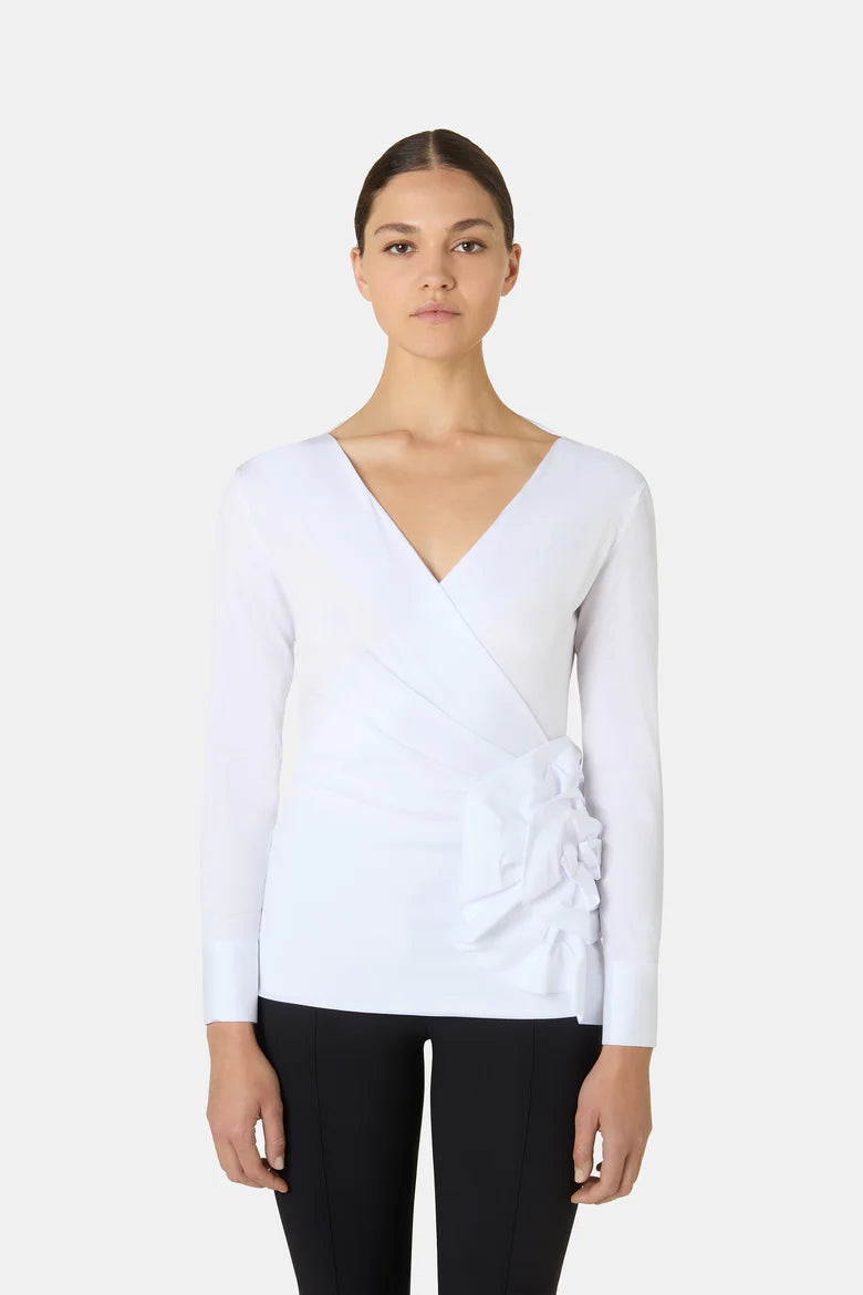 Nuova Collezione Camicia Eliman In Cotone stretch dettaglio fiore CHIARA BONI