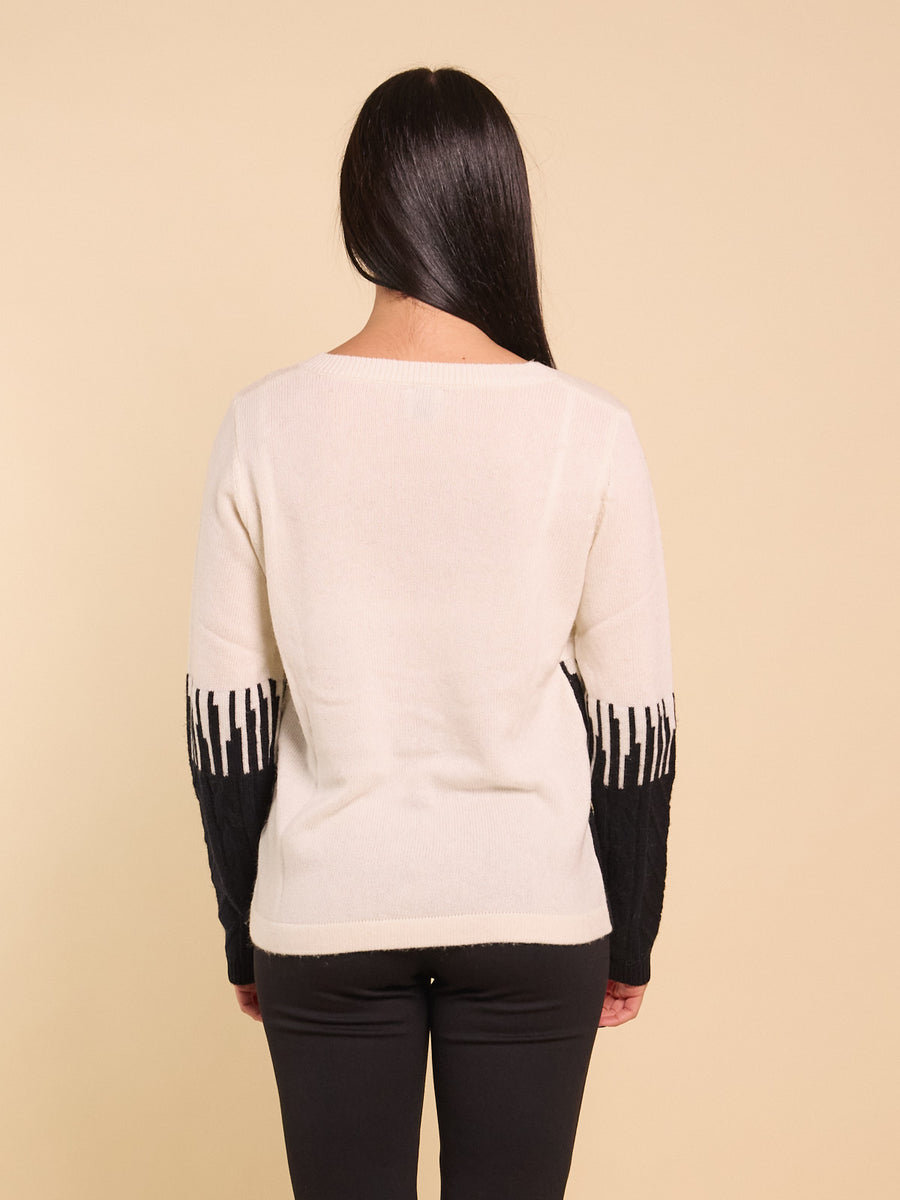 Maglia bicolore con intarsi trecce Z.O.E.