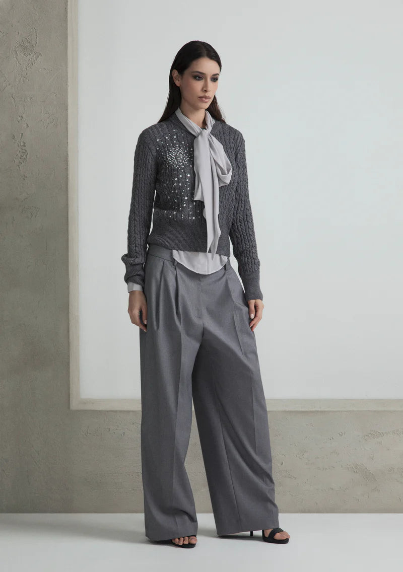 Maglia a trecce con cristalli big bang ODI ET AMO