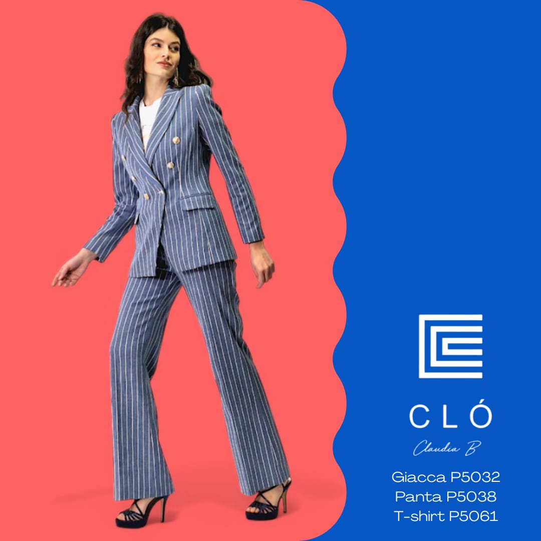 Giacca gessata a Doppiopetto CLO'