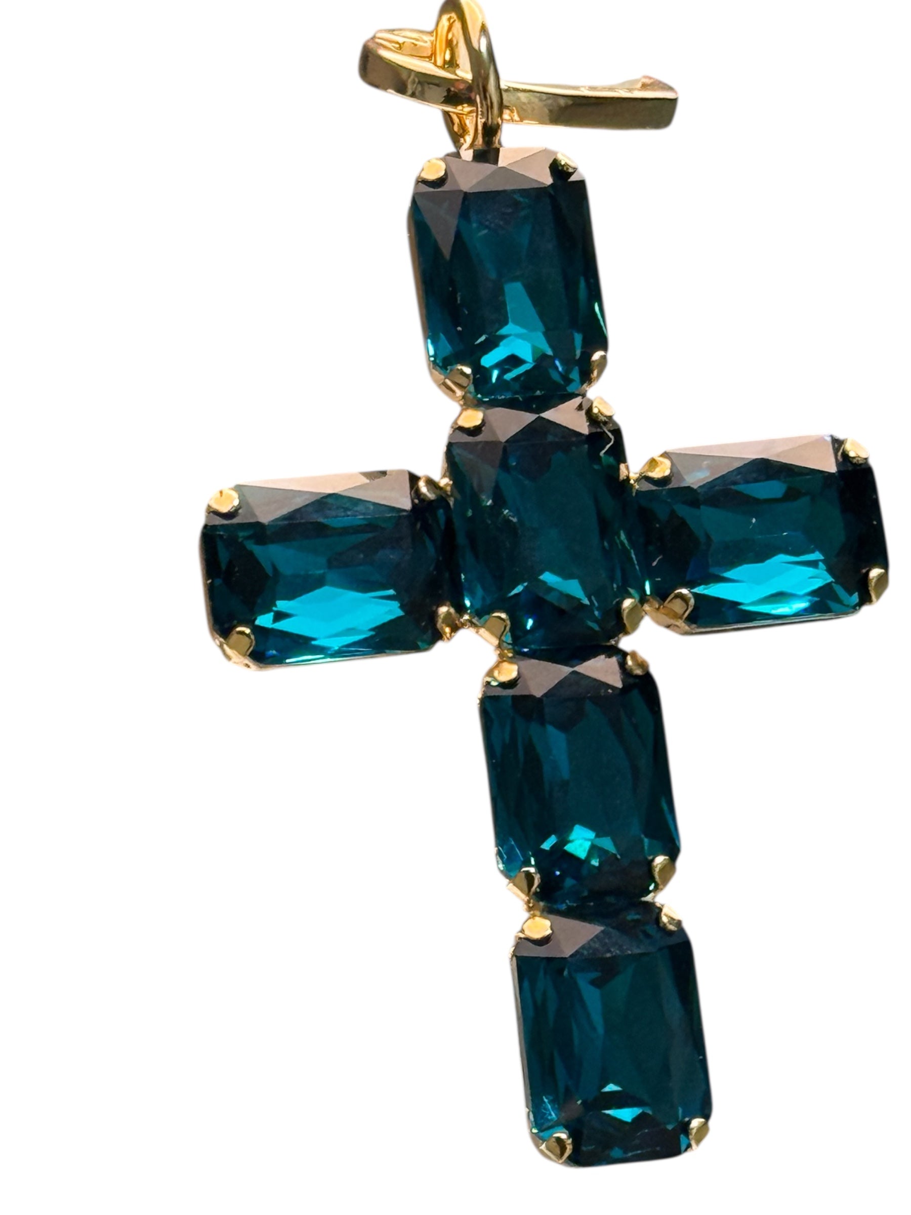 Alevà Bijoux – Ciondolo Croce Oro Princess Azzurro