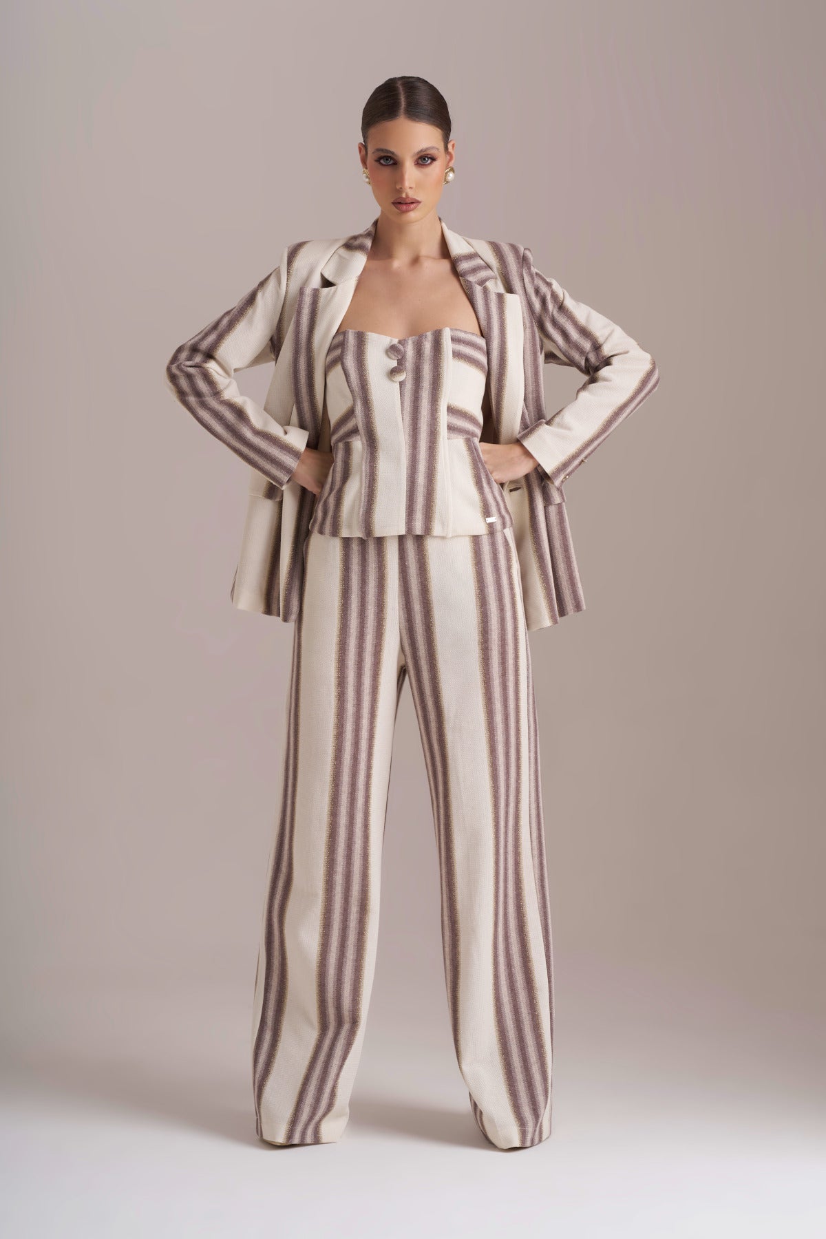 Pantaloni palazzo in tessuto rachel con lurex PHO