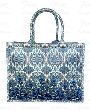 Borsa grande a due manici in tessuto fantasia L.A WATER