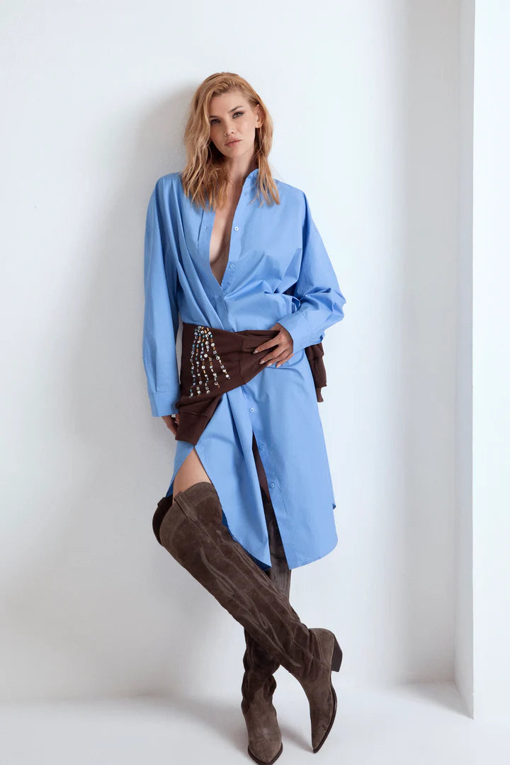 Nuova Collezione Abito chemisier in cotone dettaglio borchie ODI ET AMO