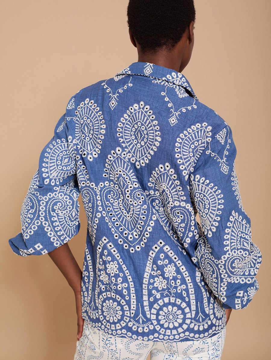 Camicia ricamata in tessuto riciclato MEISIE