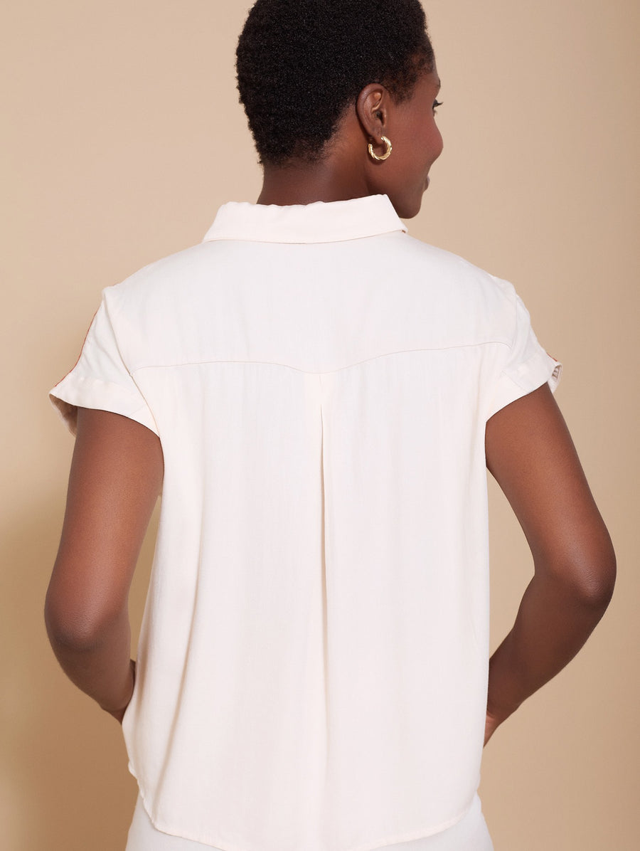 Camicia senza maniche con ricami floreali MEISIE