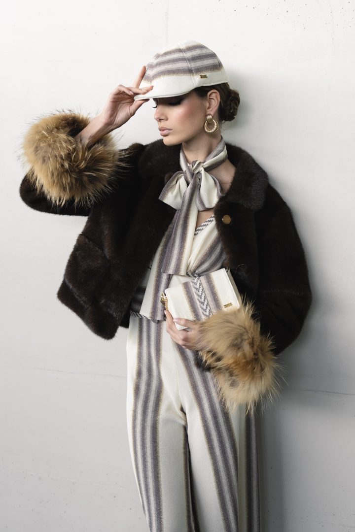 Cappello visiera in tessuto rachel e lurex PHO