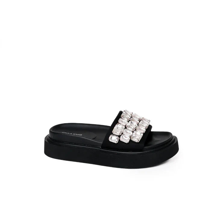 Sandali pietre strass con platform 40mm GOLD&ROUGE