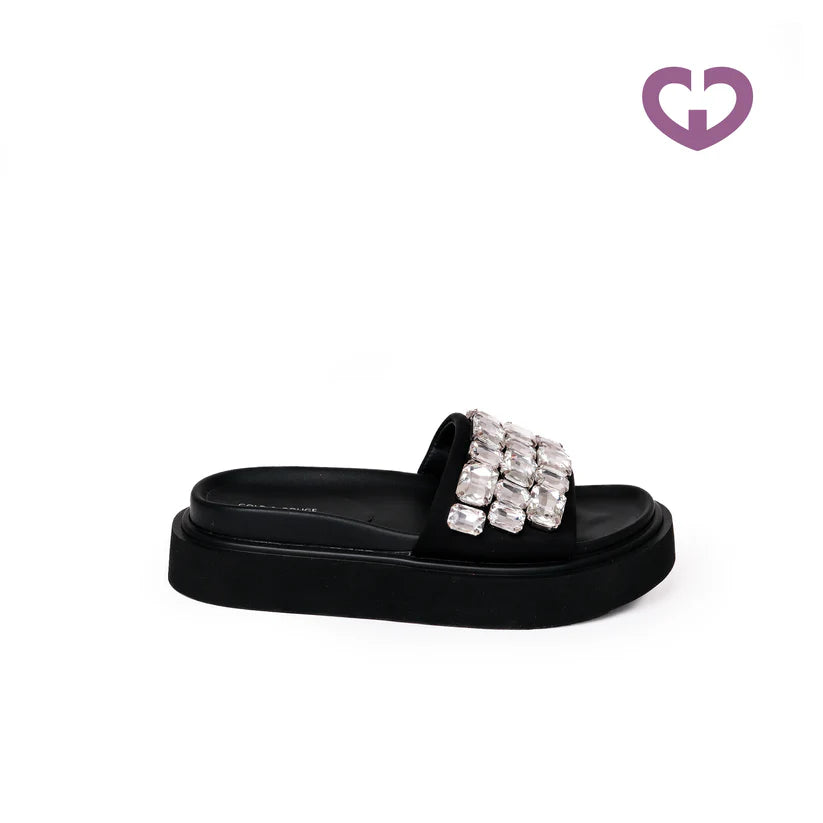 Sandali pietre strass con platform 40mm GOLD&ROUGE