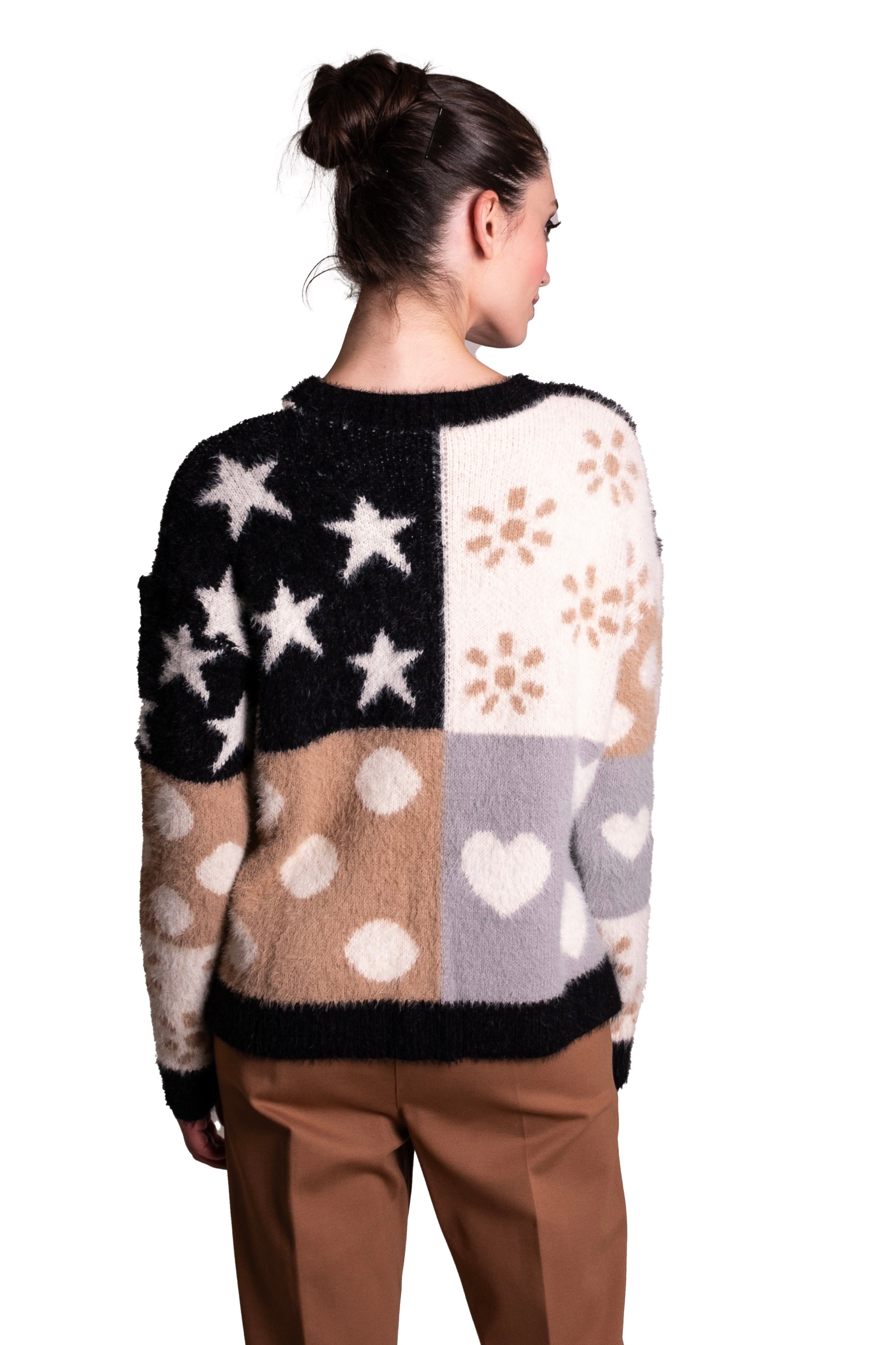 Maglia jacquard cuori e stelle Z.O.E