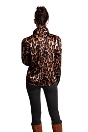 Camicia di raso stretch stampa animalier CLO'