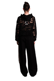 Blouson con cappuccio in pizzo e paillettes LAFTY LIE